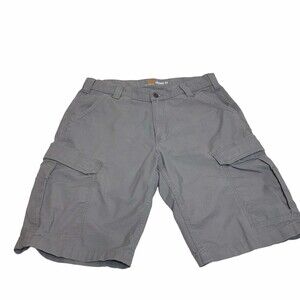 Carhartt Men's Force Broxton Cargo Shorts Gray‎ 34 Ripstop Heavy Duty Comfort